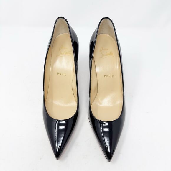 Christian Louboutin Kate Patent Leather Heels Size 37.5 Black - Picture 2 of 10